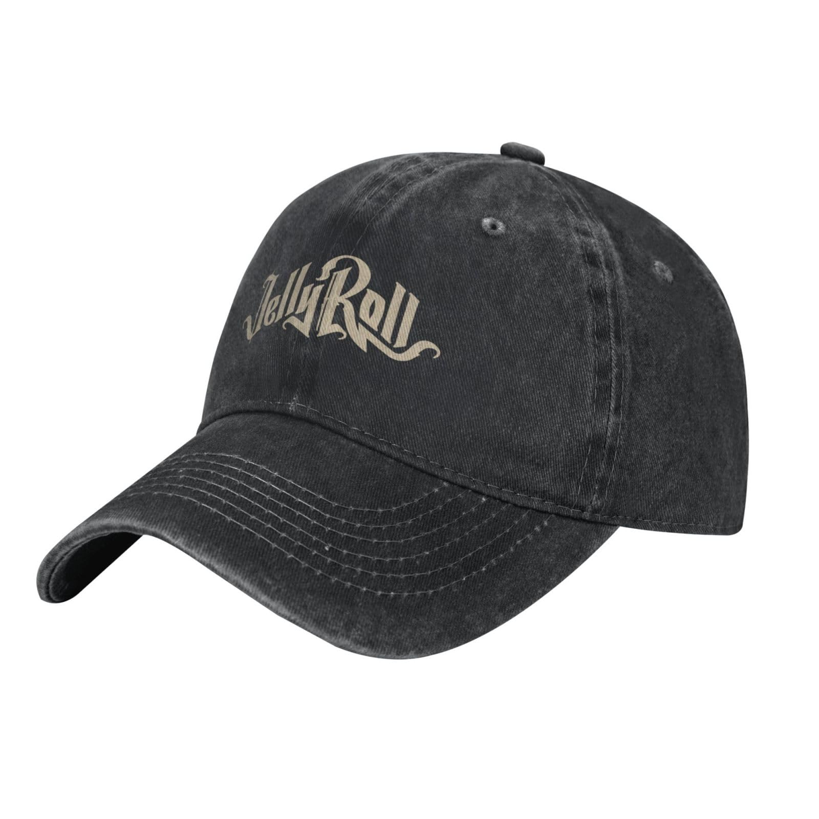 Jelly Music Roll Hat Baseball Cap Washed Plain Vintage Adjustable Cotton Hat Cap Black