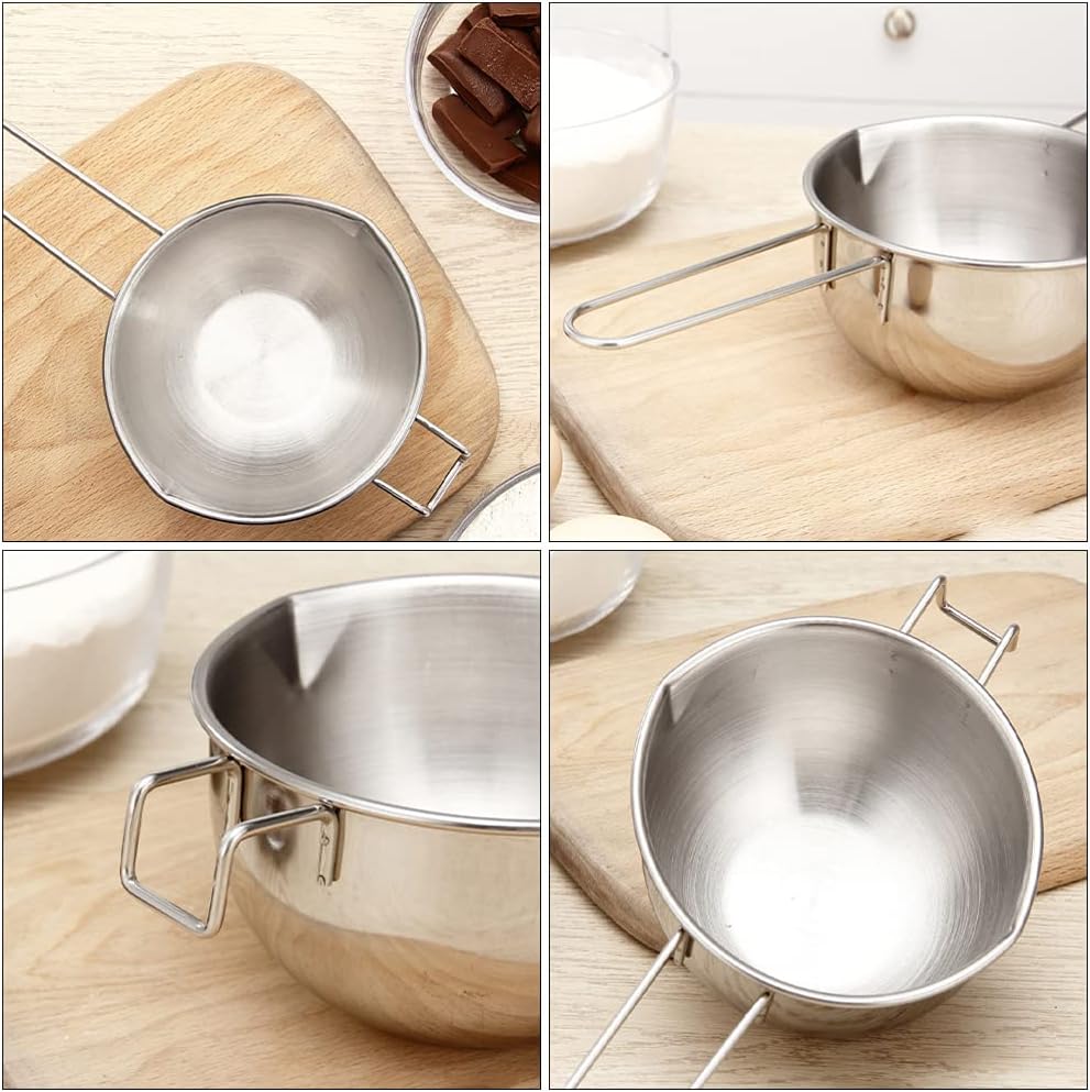 Stainless Steel Cheese Melting Pot Double Boiler Pot Chocolate Melting Pot with Handle for Butter Candy Cheese Caramel Candle Wax Making