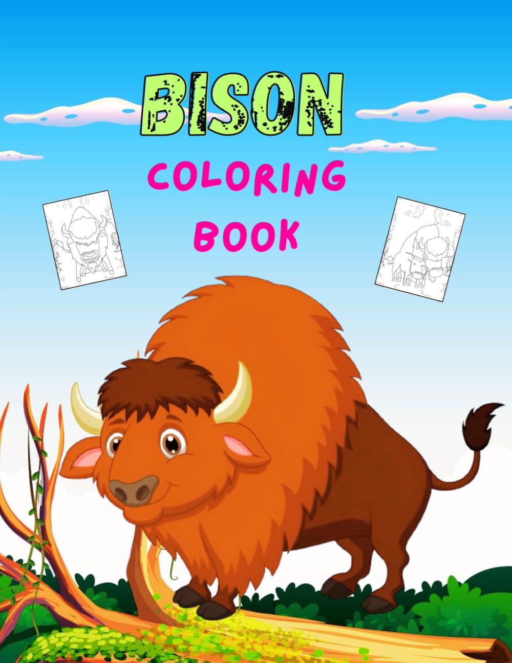 bison coloring book: Stress Relaxation Wonderful bison Coloring Book With Gorgeous Designs To Color