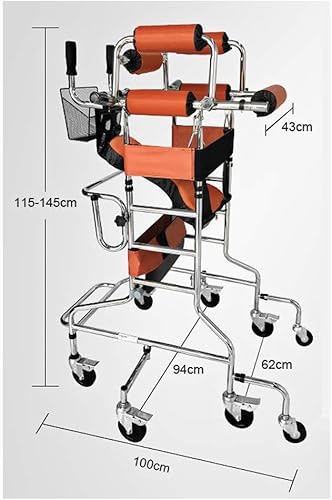 Miniatura 4 de Caminadores con ruedas y rodillos para caminar hacia arriba y hacia abajo, caminador ajustable para parálisis cerebral, ejercicio de rehabilitación