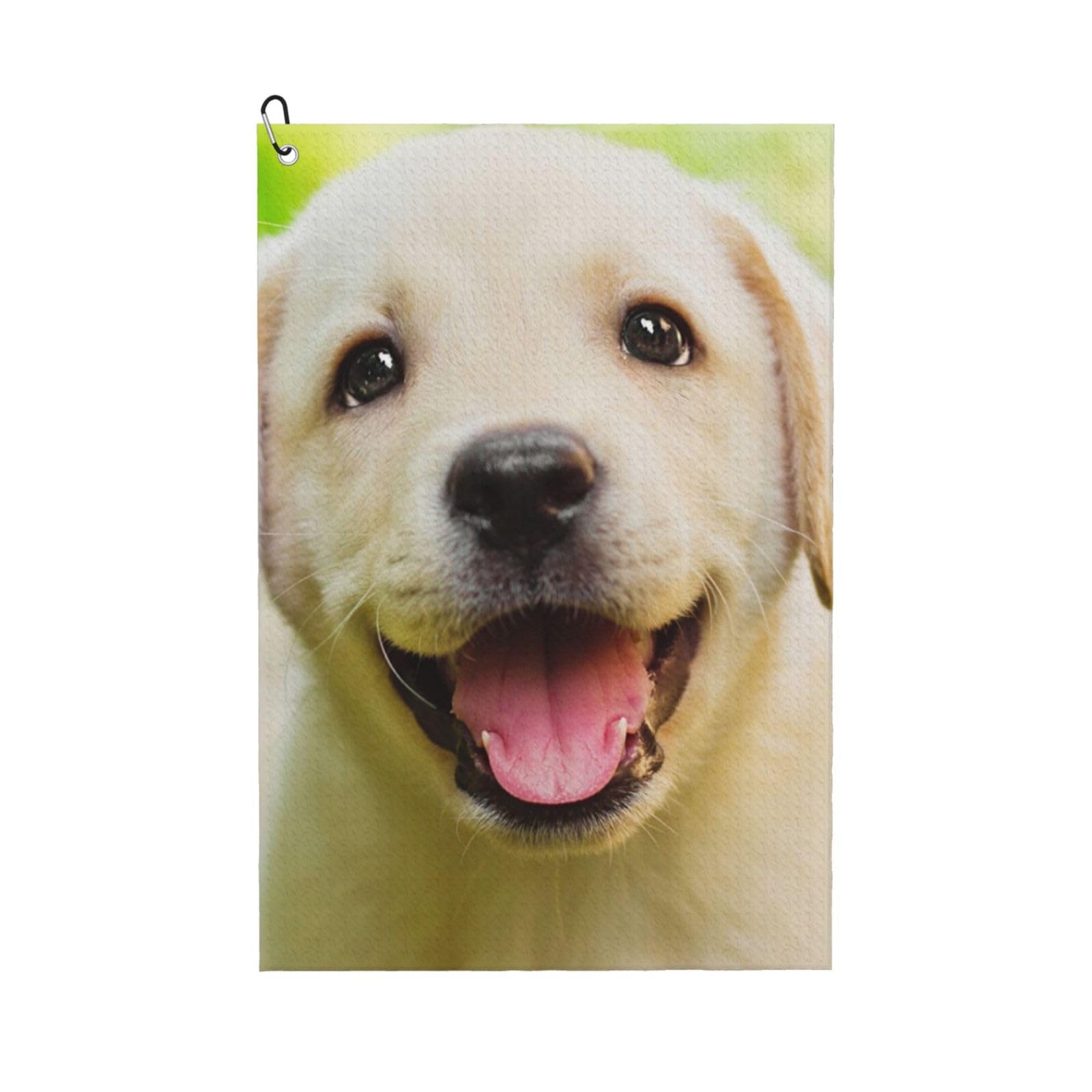 Hnnkloy Labrador Retriever Puppy Dog, 16x24 in Portable Waffle Golf Towels with Carabiner Clip for Golf Bag