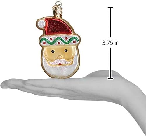 Miniatura 2 de Old World Christmas Adorno soplado de cristal de galleta de azúcar de Papá Noel para árbol de Navidad