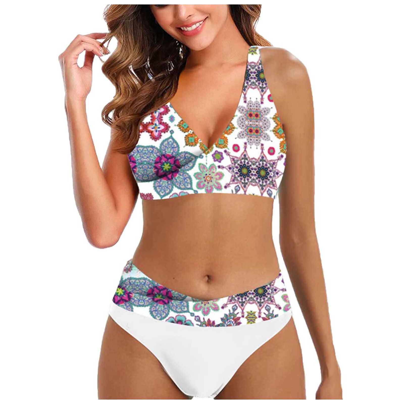 uxxnjfg Bikinis Mujer 2024 Push Up Traje de Baño Mujer Dos Piezas Reductor con Lazo Acolchado Deportivo Sexy Brasileño Bañadores Arena Surf Bañador