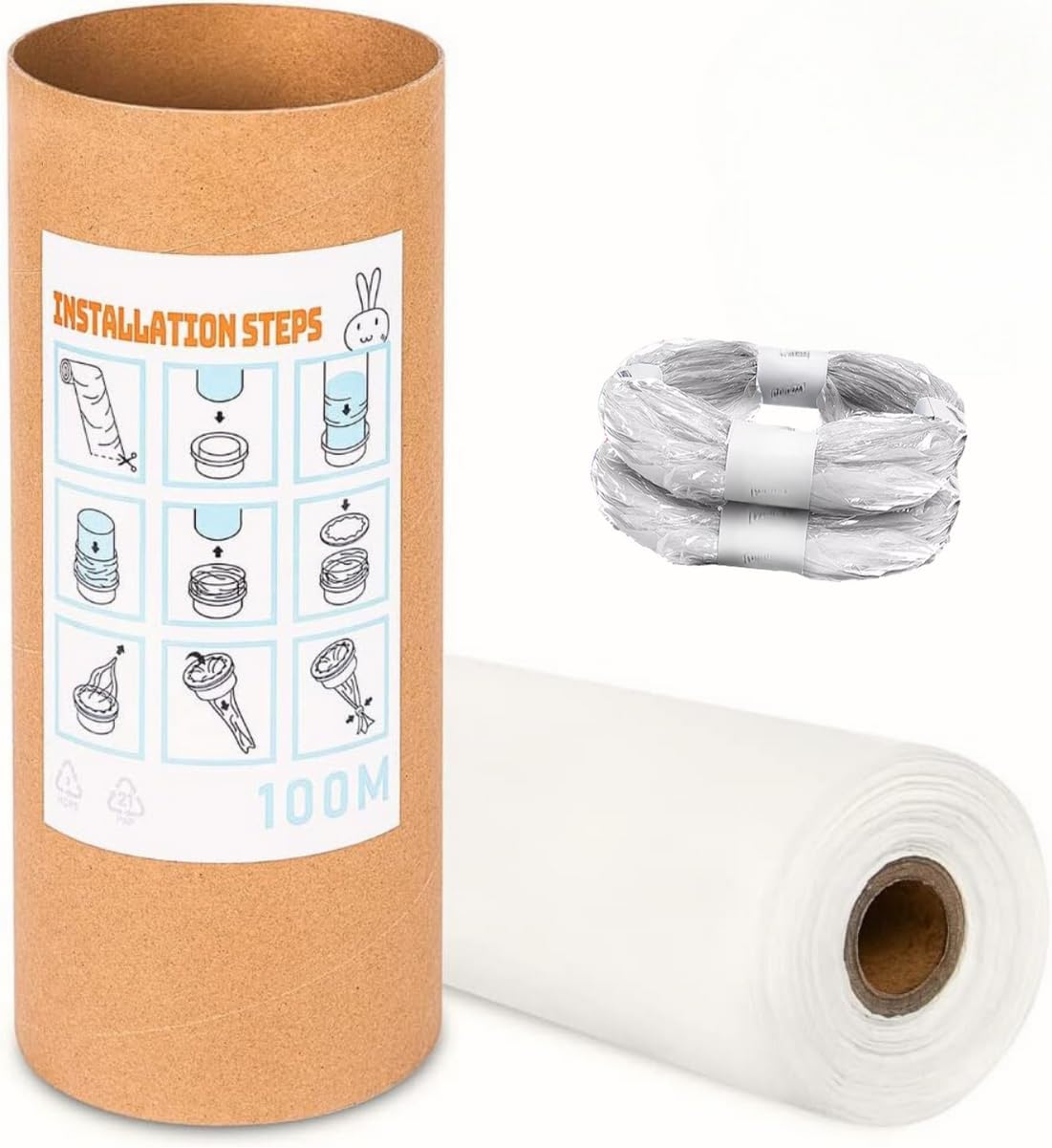 Alfury 120m Nappy Bin Refill Liners compatible with Tommee Tippee Twist & Click Refill, Sangenic