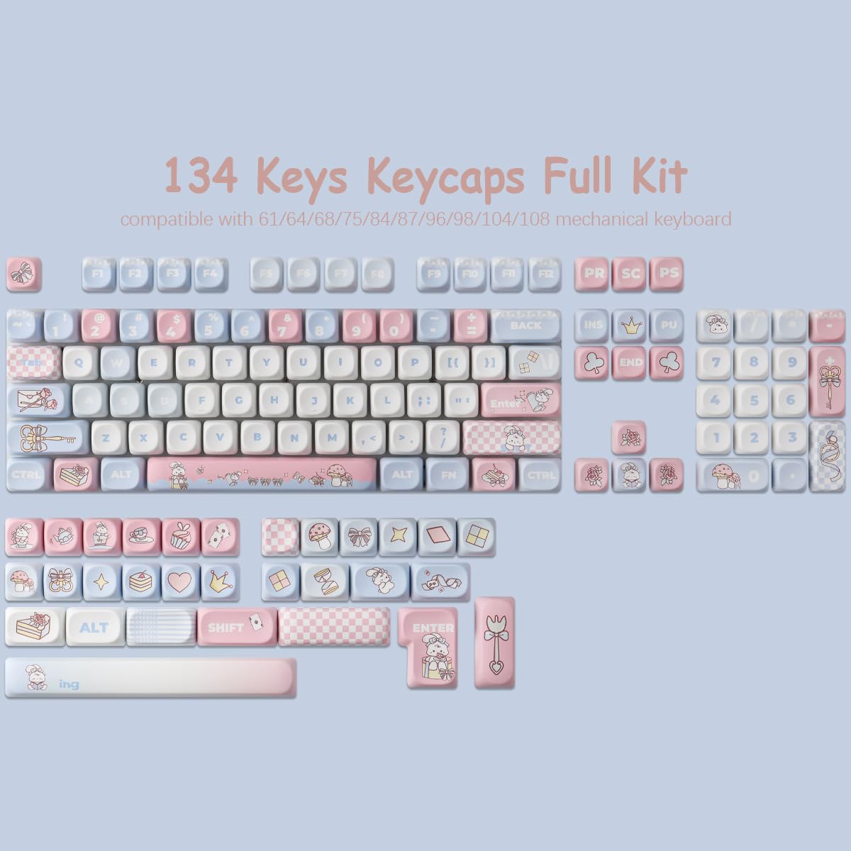 PBT Keycaps Set With MOA Profile For MX Switches - Gaming Mechanical - View #7