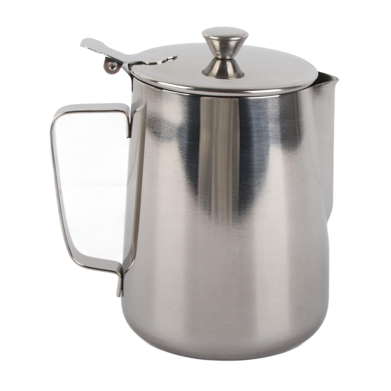 Jarra de Espuma de Leche de Acero Inoxidable para café y Latte Art con Boquilla y Tapa sin Goteo Taza de Espuma de Grado para el Hogar Cafeterías Jarra de Leche de 2000 Ml de Capacidad (1000ML)