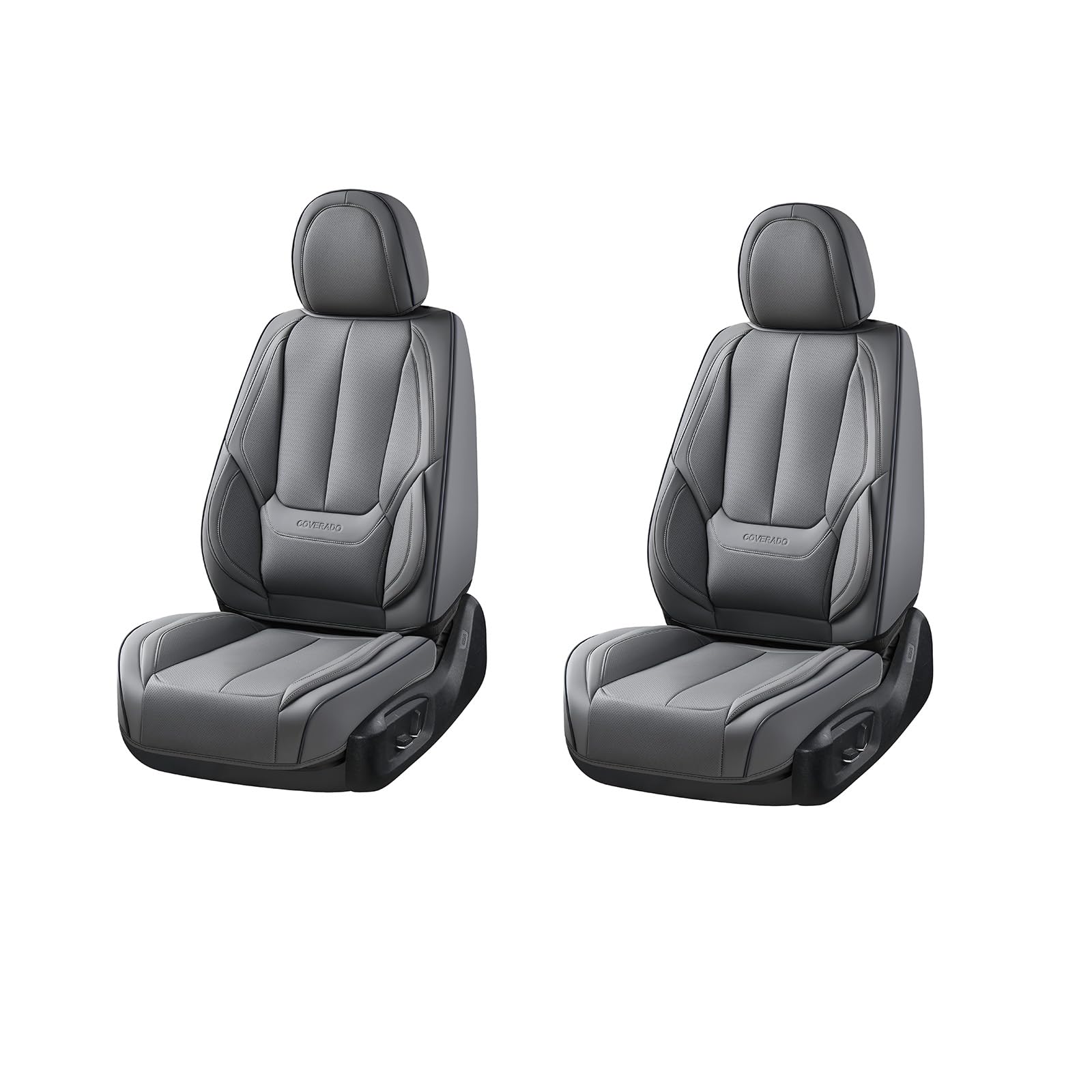 Coverado Seat Covers, Car Seat Covers Front Seats, Car Seat Cover, Car Seat Protector Waterproof, Car Seat Cushion Nappa Leather, Gray Seat Covers Carseat Cover Universal Fit for Most Cars