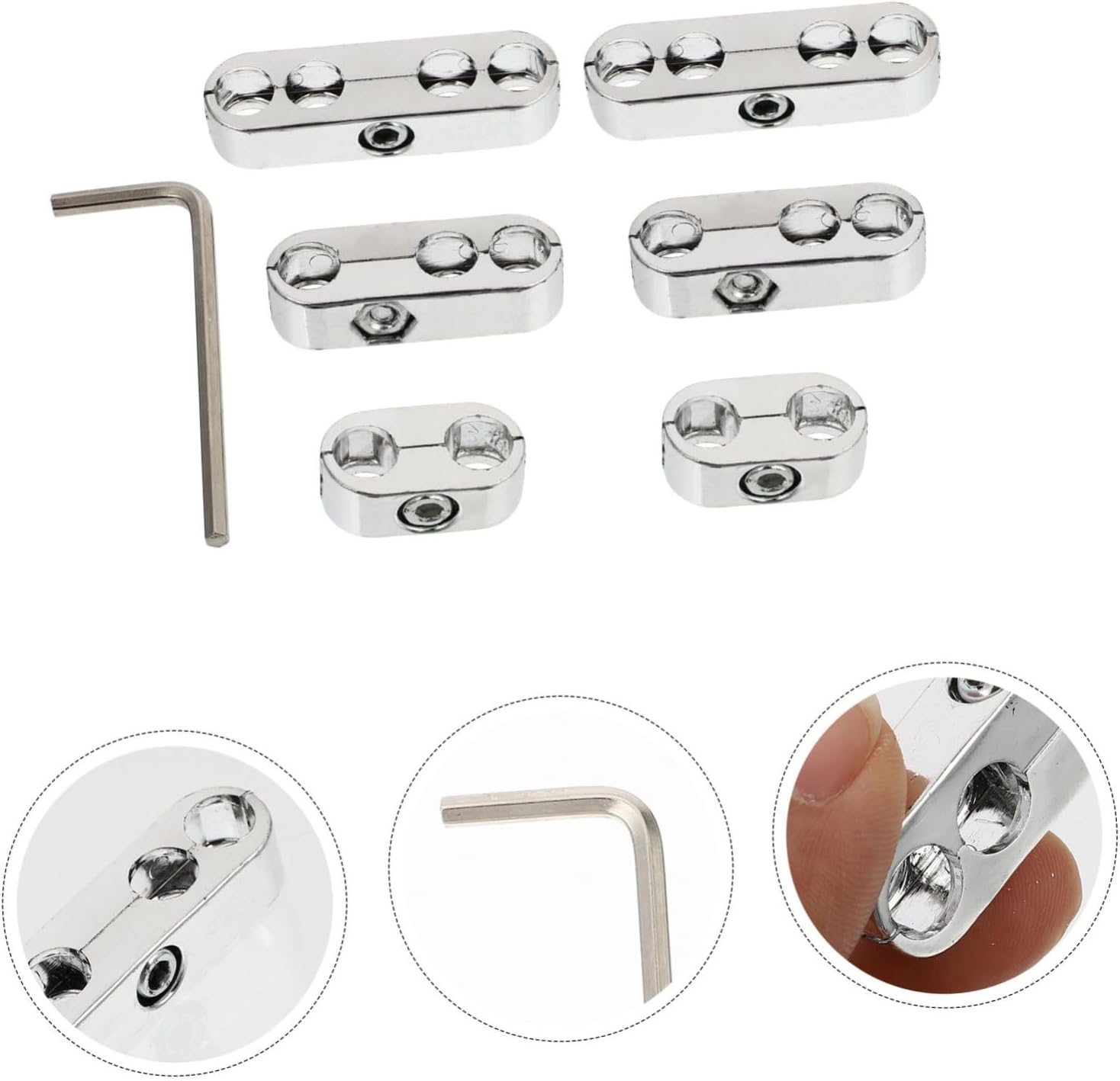 Chrome Spark Plug Wire Separators Looms Auto Ignition Wire Management Clamps with Wrench Abs Material Prevent Cross Firing Organizers