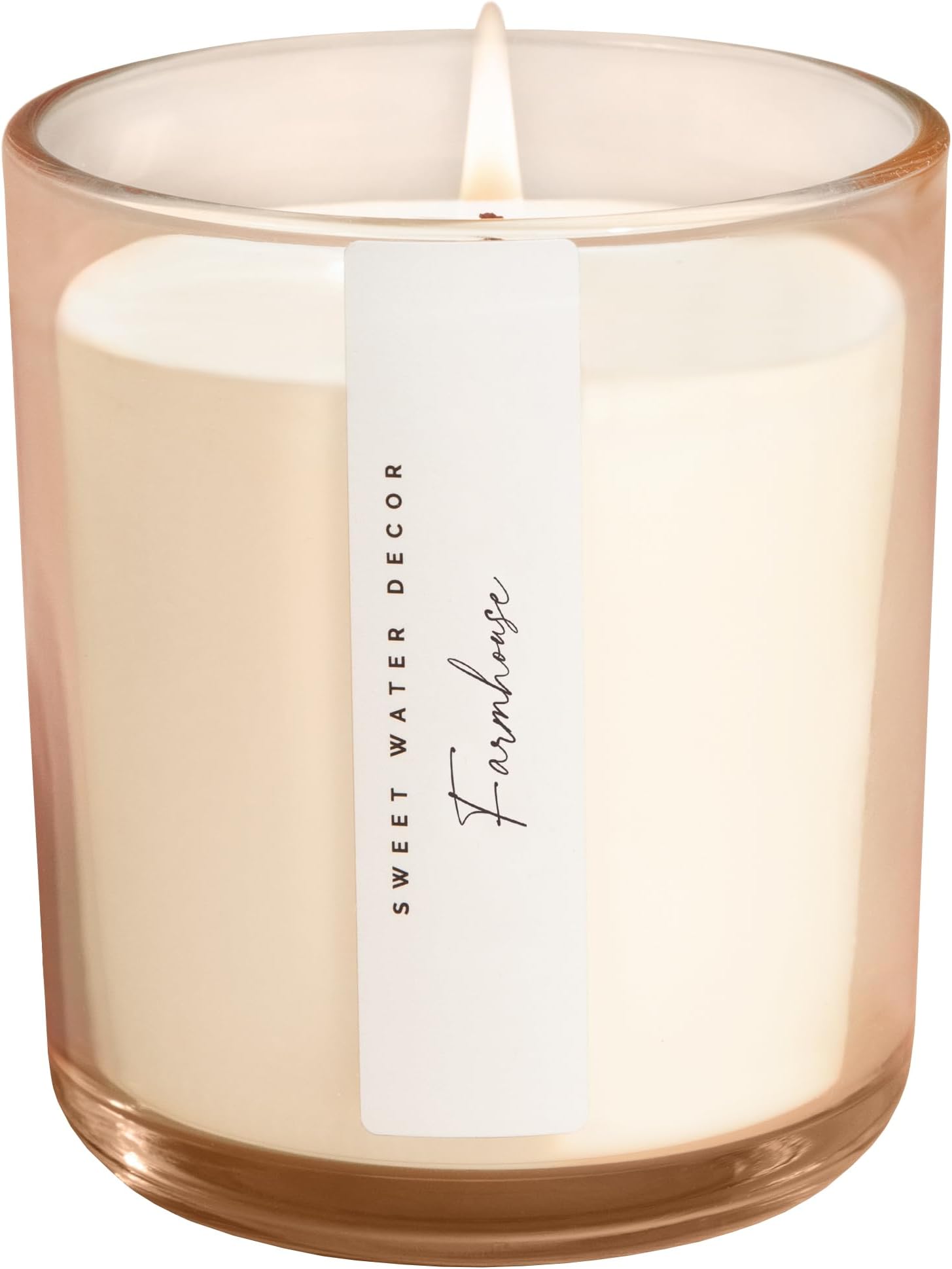 Sweet Water Decor Farmhouse Scented Soy Candles โ Apple, Orange, Pumpkin, Cinnamon, Nutmeg, Ginger, Vanilla โ Cozy Aroma โ 50 Hour Burn โ 12oz Tinted Glass Jar for Home Decor and Bedroom Decor