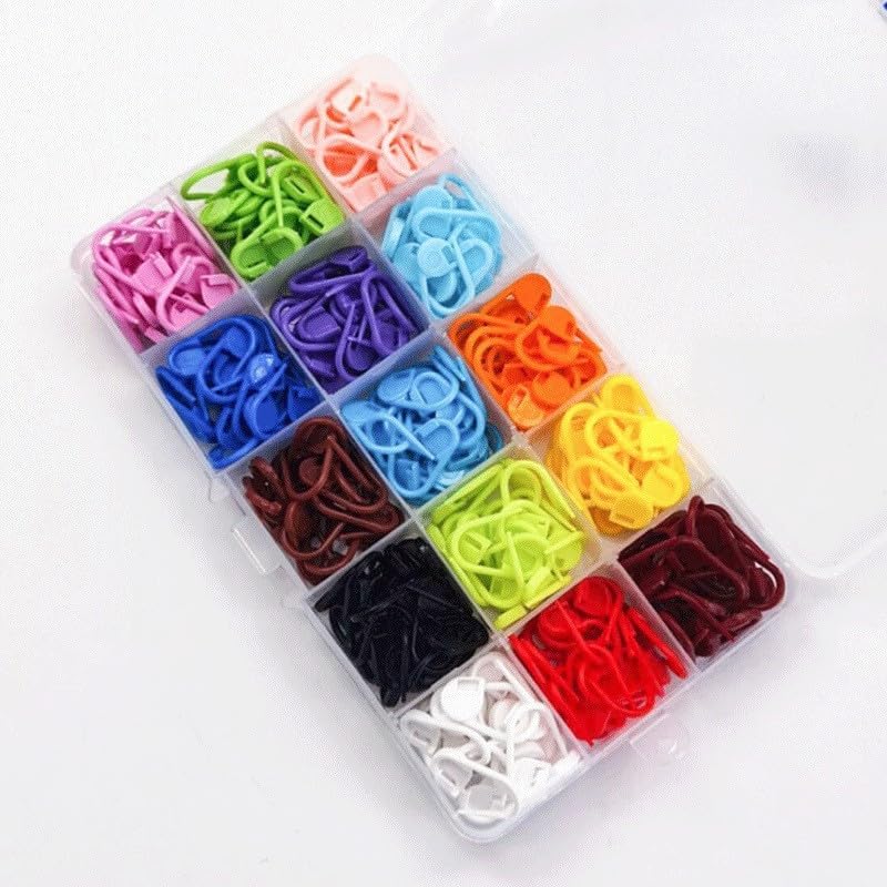 段数マーカー 編み物 300枚セット15色 編み物マーカー 安全ピン