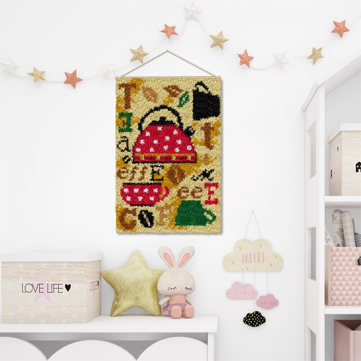 Knüpfhaken-Set 'Basketball' – Teppich-Stickerei DIY Kit Für Anfänger, 50 X 50 Cm, Mit Garn & Nadel