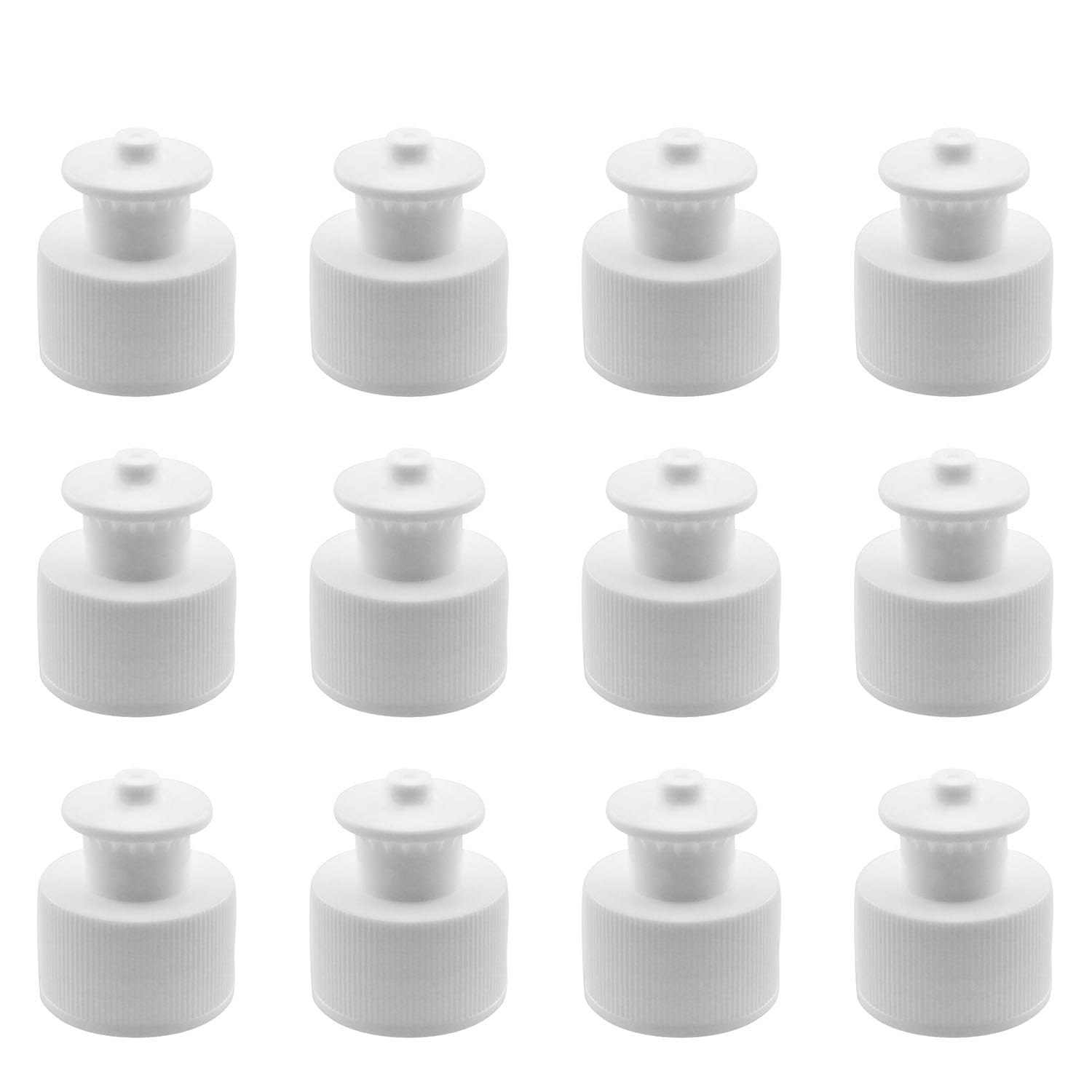 JCBIZ 12PCS White Push Pull Caps Bottle Caps Water Push Pull Lids for Water Bottles