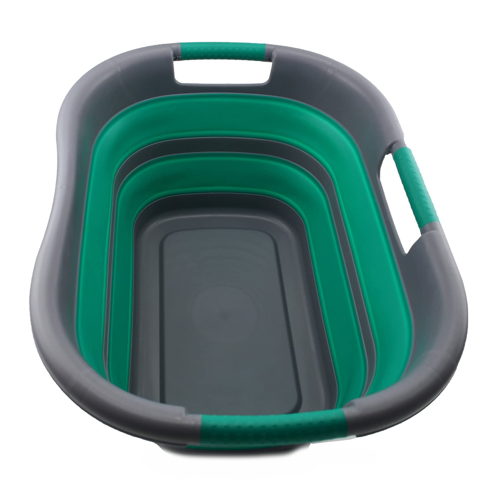 Cesto Portabiancheria Pieghevole SAMMART Con Ruote - Grigio/Blu-Verde - 39L - Foto 3