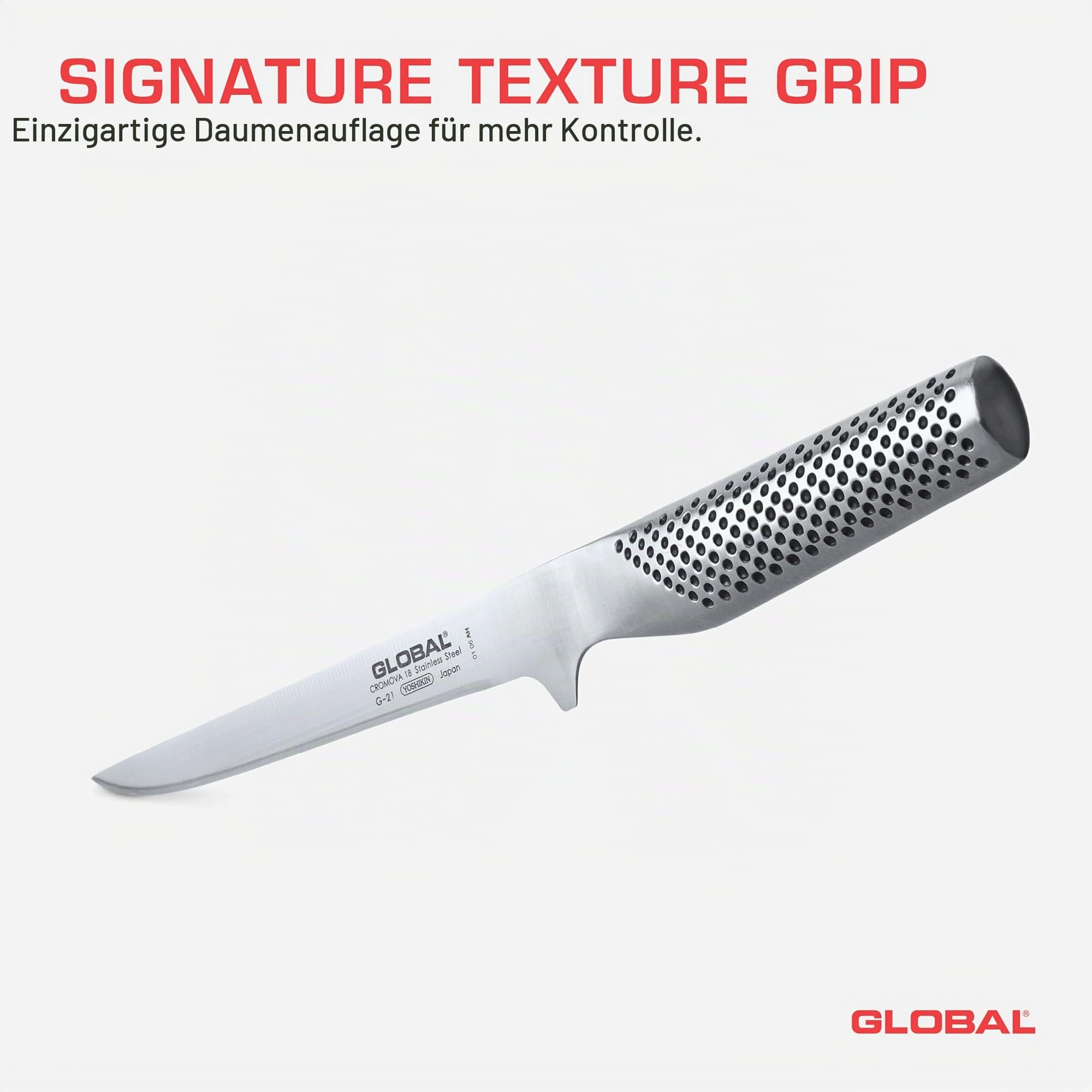 GLOBAL G-21 Ausbeinmesser flexibel – 16 cm – japanisches Profi-Ausbeinmesser aus Cromova 18 Edelstahl