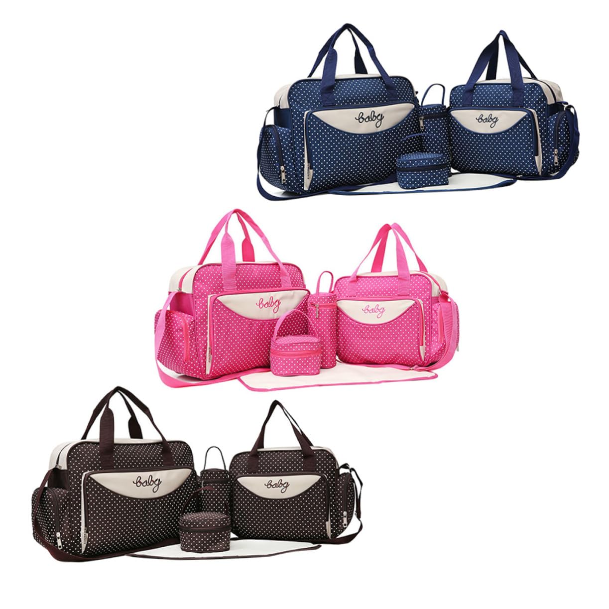 GALPADA Mama Tasche 5 Stück mit Großem Fassungsvermögen aus Stoff | Blau, Superleicht und Vielseitig, Chic und Fashion, für Gym und Strand