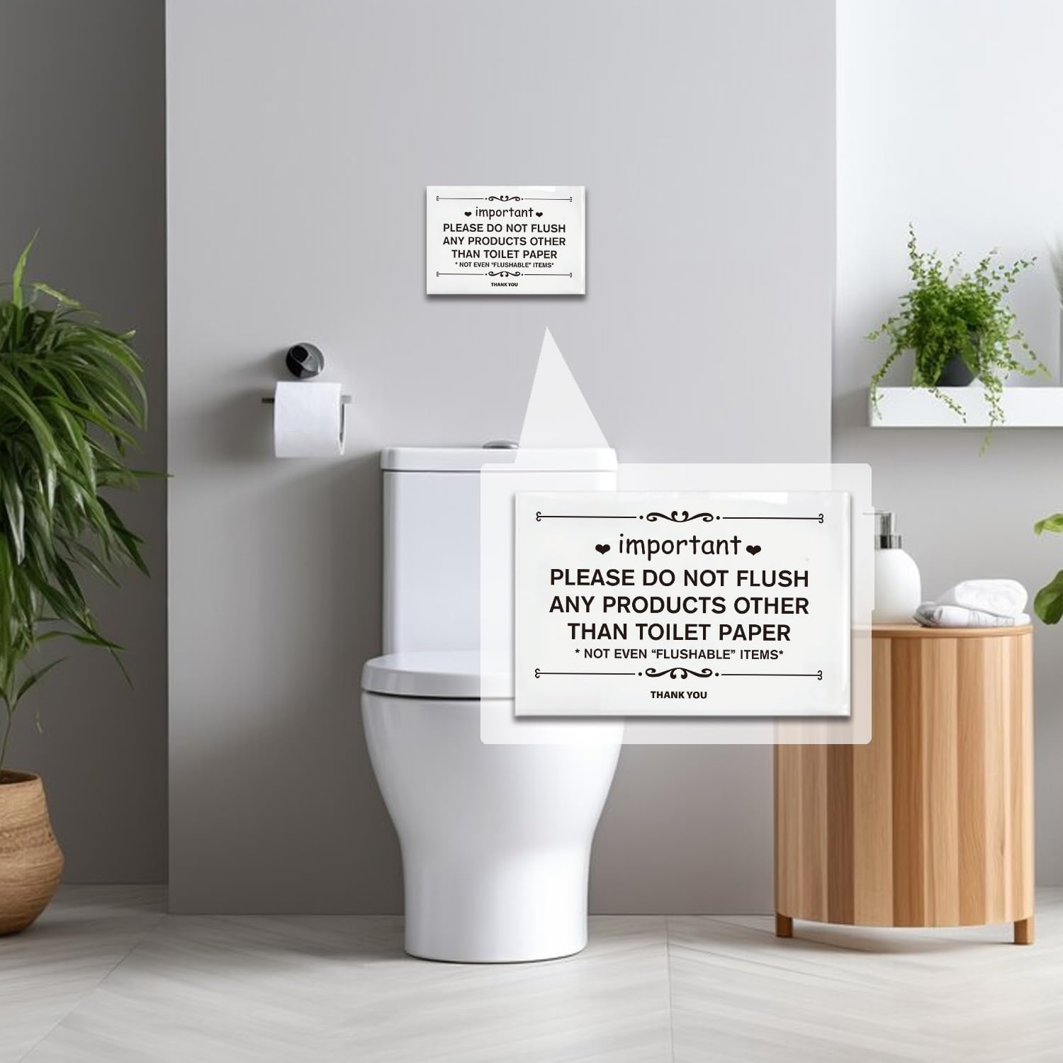 PLIGREAT Non Sciacquare Regole Segno Bagno Acrilico Segnaletica, Sciacquone Carta Igienica Porta Decorazione Della Parete, Casa Fattoria Bagno Citazione Segno per Businesse Ufficio Toilette Home Decor