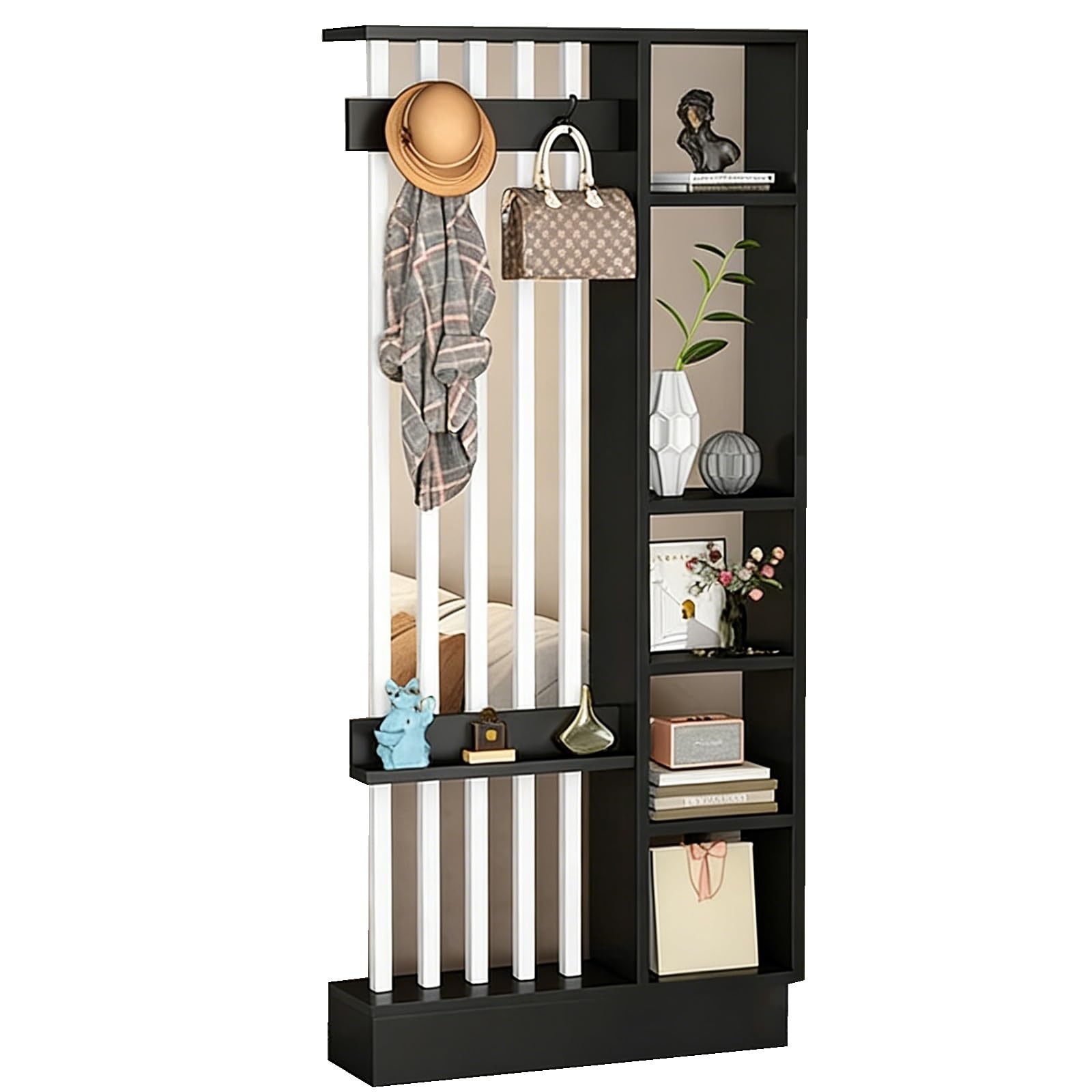 Room Divider for Room Separation,Freestanding Partition，Privacy Screens,Heavy Duty Wall Separator，for Office, Bedroom, Study(Black)