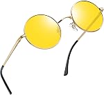 Joopin Lunettes de soleil rondes pour hommes Polarized Hippie rétro femmes Circle Lunettes de Soleil UV Shades circulaires de protection pour costume