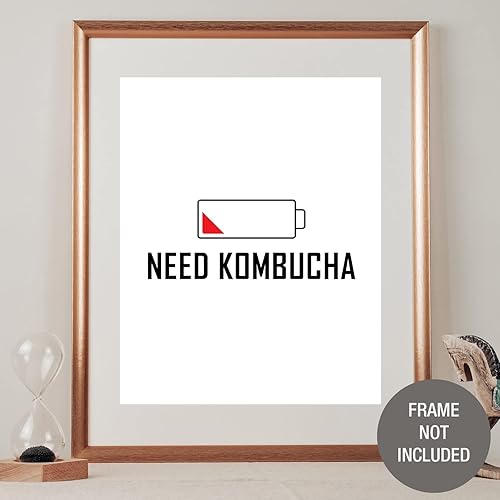 Miniatura 3 de Low Battery Need Kombucha Wall Art Print for Funny Home Decor (8" x 10" Unframed on Premium Fine Art Matte Paper)