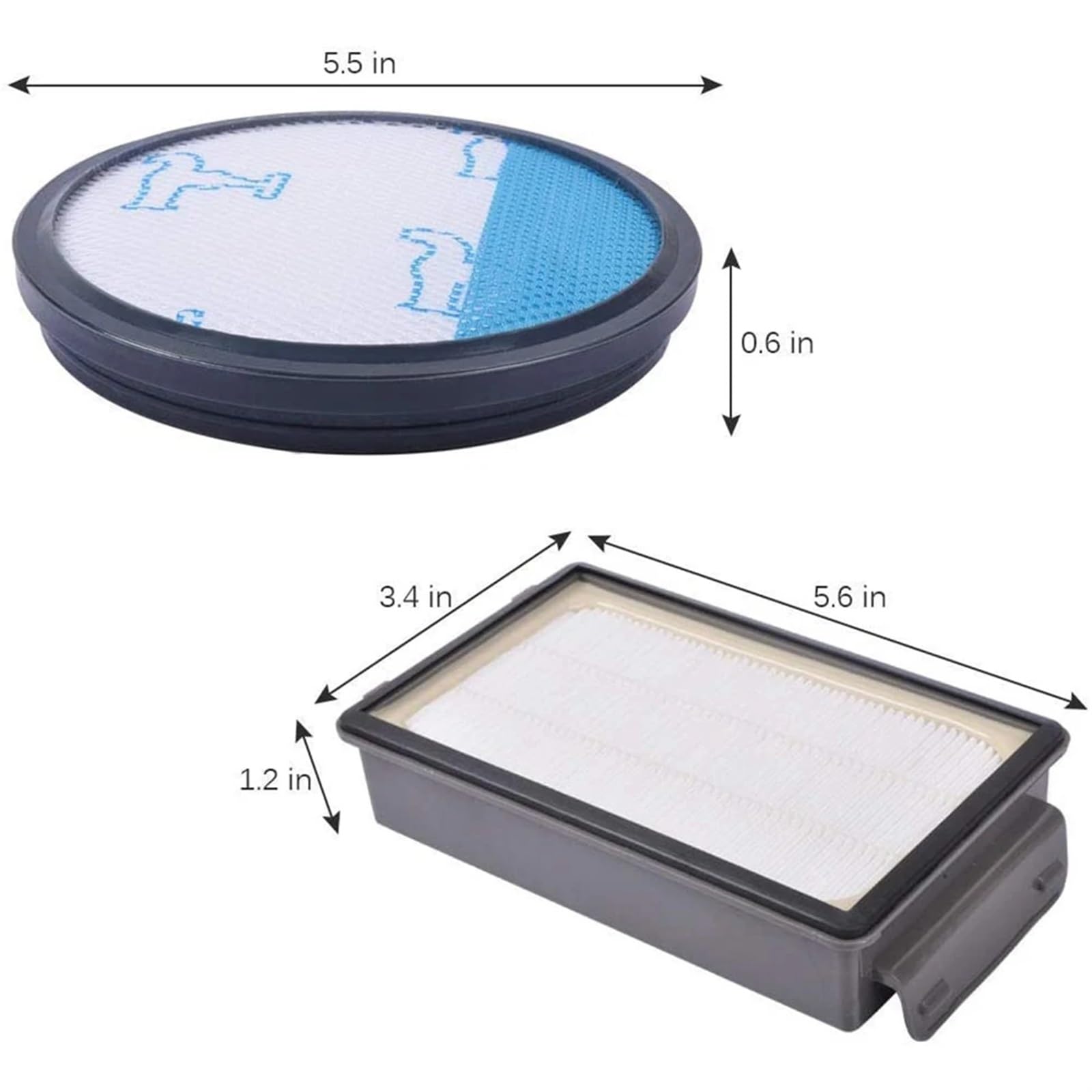 Lot de 4 filtres HEPA for aspirateurs for rowenta for Cyclonic for Power Series RO3753EA, RO3731EA, RO3786EA / for moulinex/for tefal Compact