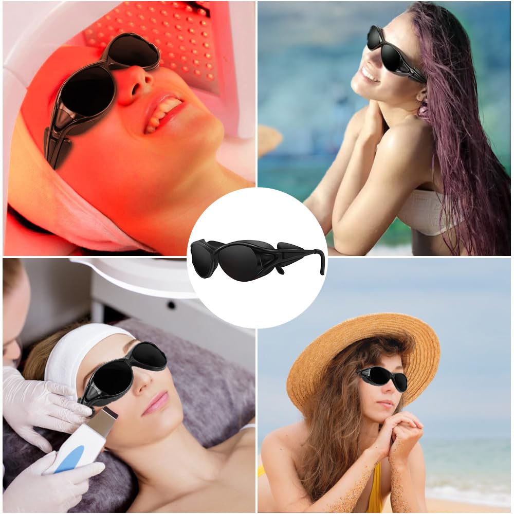 Infrarot Schutzbrille, IPL 200-2000nm UV Schutzbrille, Solarium Brille, Laser schutzbrille für Rotlichttherapie ipl Haarentfernung Laser Kosmetologie Solarium