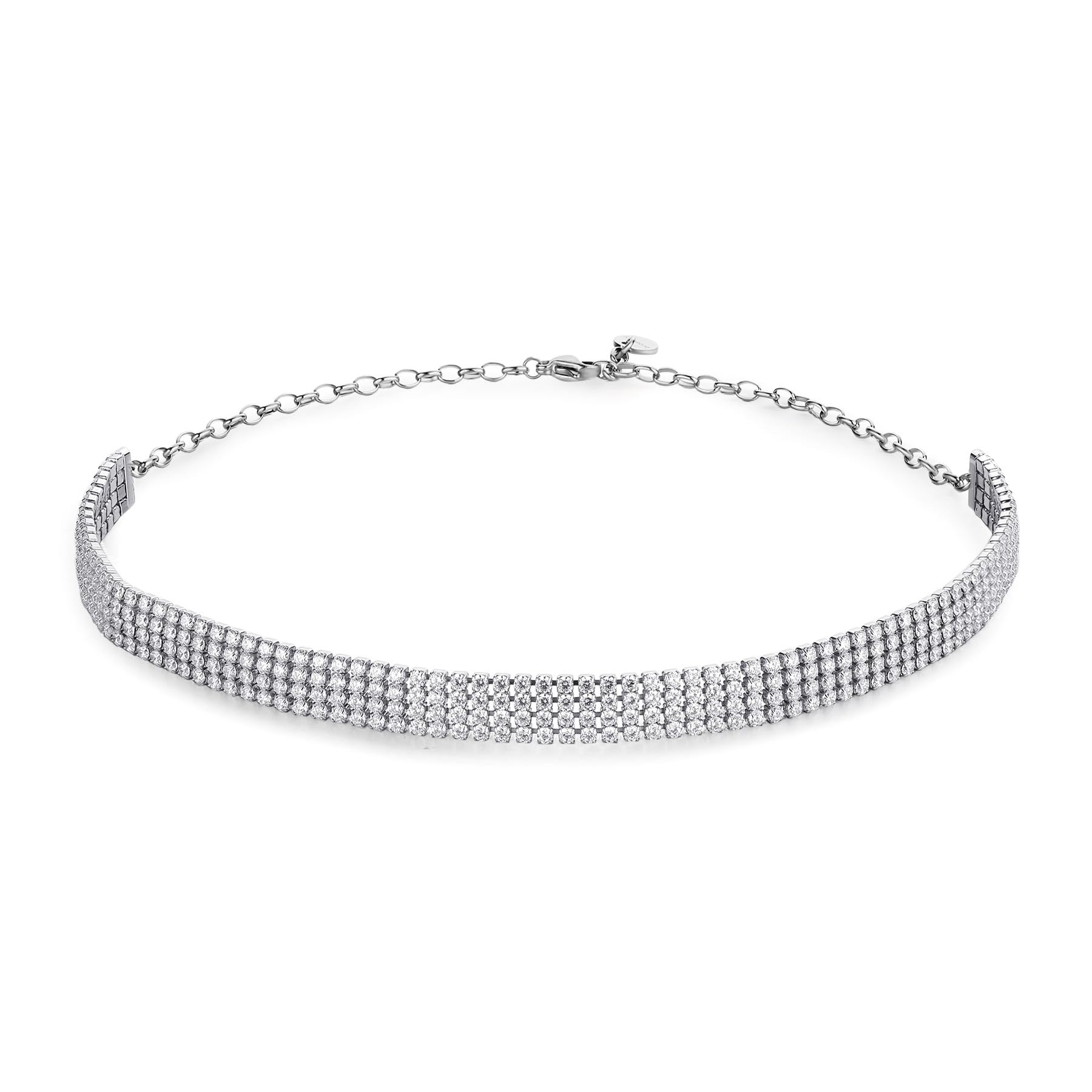 Brosway Collana Donna Girocollo in Acciaio | Collana Girocollo Con Cubic Zirconia | Collezione Desideri - BEIN021