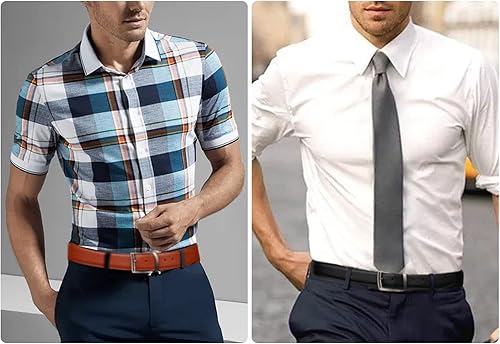 Miniatura 3 de SENDEFN Mens Leather Belt Rotated Buckle Reversible Casual Jeans Dress Belts 1.25" Wide With Gift Box