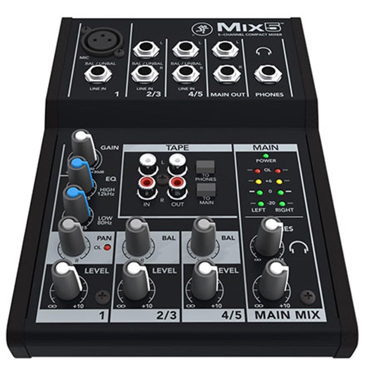 Mackie Mix5 - Mixeur analogique compact 5 canaux avec égaliseur 2 bandes