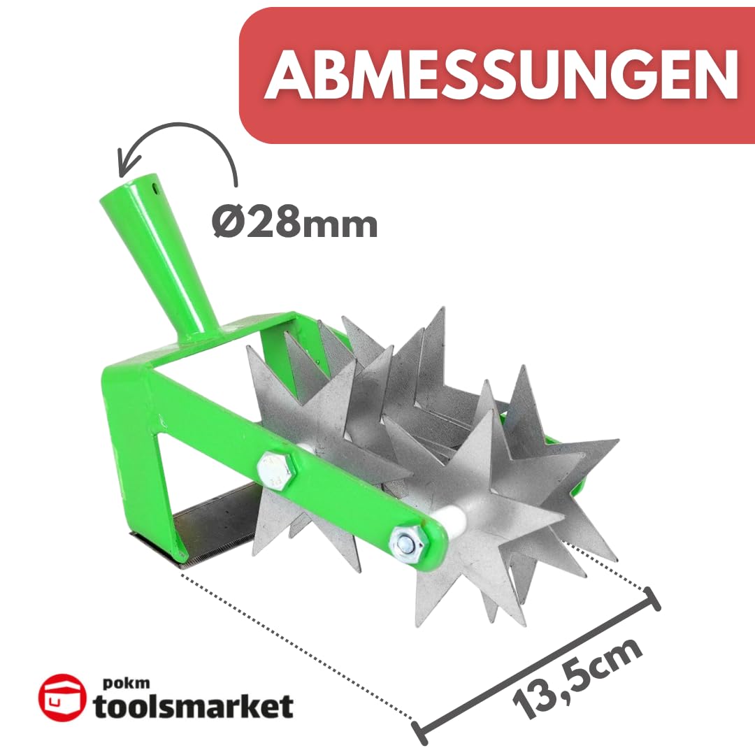 Kultivator Sternfräse mit 7 Sternen, Krümler, Bodenkrümler, Rollhacke mit Jätemesser 2-Reihe, Gartengerät EU-Produktion TMX
