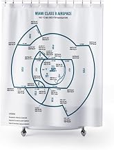 Miami International Airport (MIA) VFR Class B Enhancement Graphics Aeronautical Chart Shower Curtains, 71" x 74"