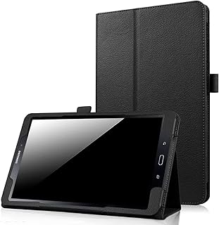 Folio Case for Galaxy Tab A 8.0 2017 Model T380/T385, Premium PU Leather Protective Stand Cover for Samsung Galaxy Tab A 8.0 Inch 2017 Release (SM-T380/SM-T385) - Black