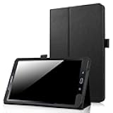 EKVINOR Folio Case for Galaxy Tab A 8.0 2017 Model T380/T385, Premium PU Leather Protective Stand Cover for Samsung Galaxy Tab A 8.0 Inch 2017 Release (SM-T380/SM-T385) - Black