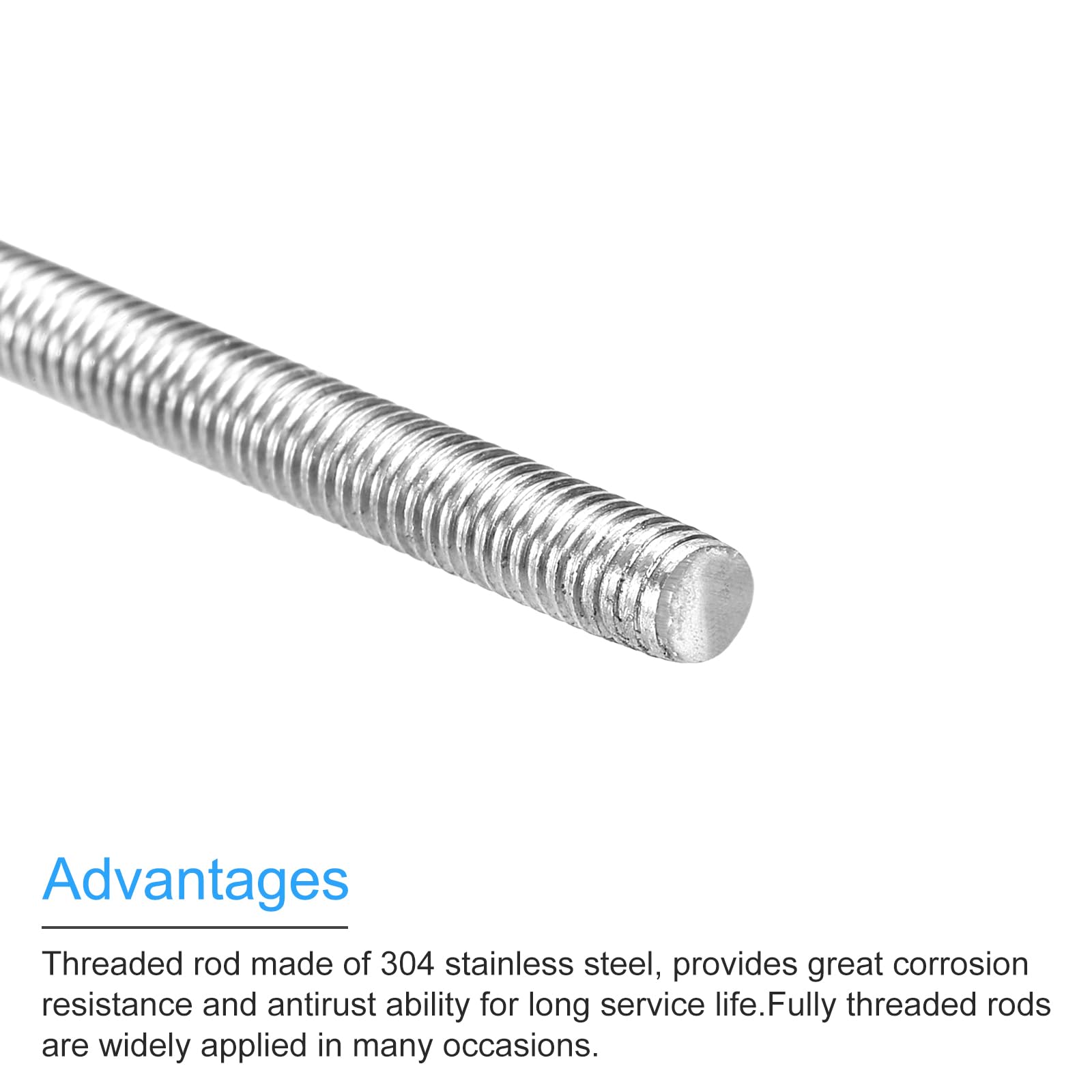 QUARKZMAN 20 Stück Gewindestange M4 x 100mm Vollgewindestangen 0.7mm Gewindesteigung 304 Edelstahl Gewindestifte Rechtsgewinde Gewindestab Stiftschrauben für Möbel Maschinenmontage