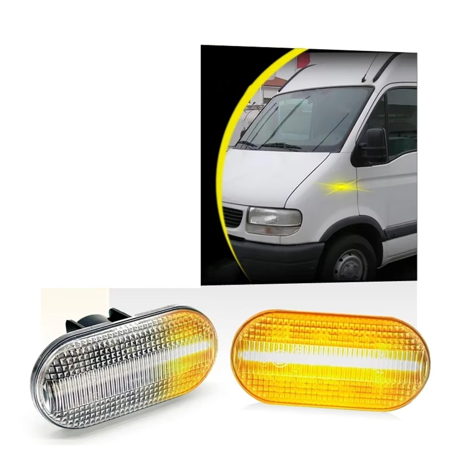 Luz Intermitente Para Opel Para Vivaro 2001-2014 Para Movano 1998-2009 Conjunto Lámpara LED Posición Lateral Dinámica Luz Intermitente Secuencial Intermitente Coche