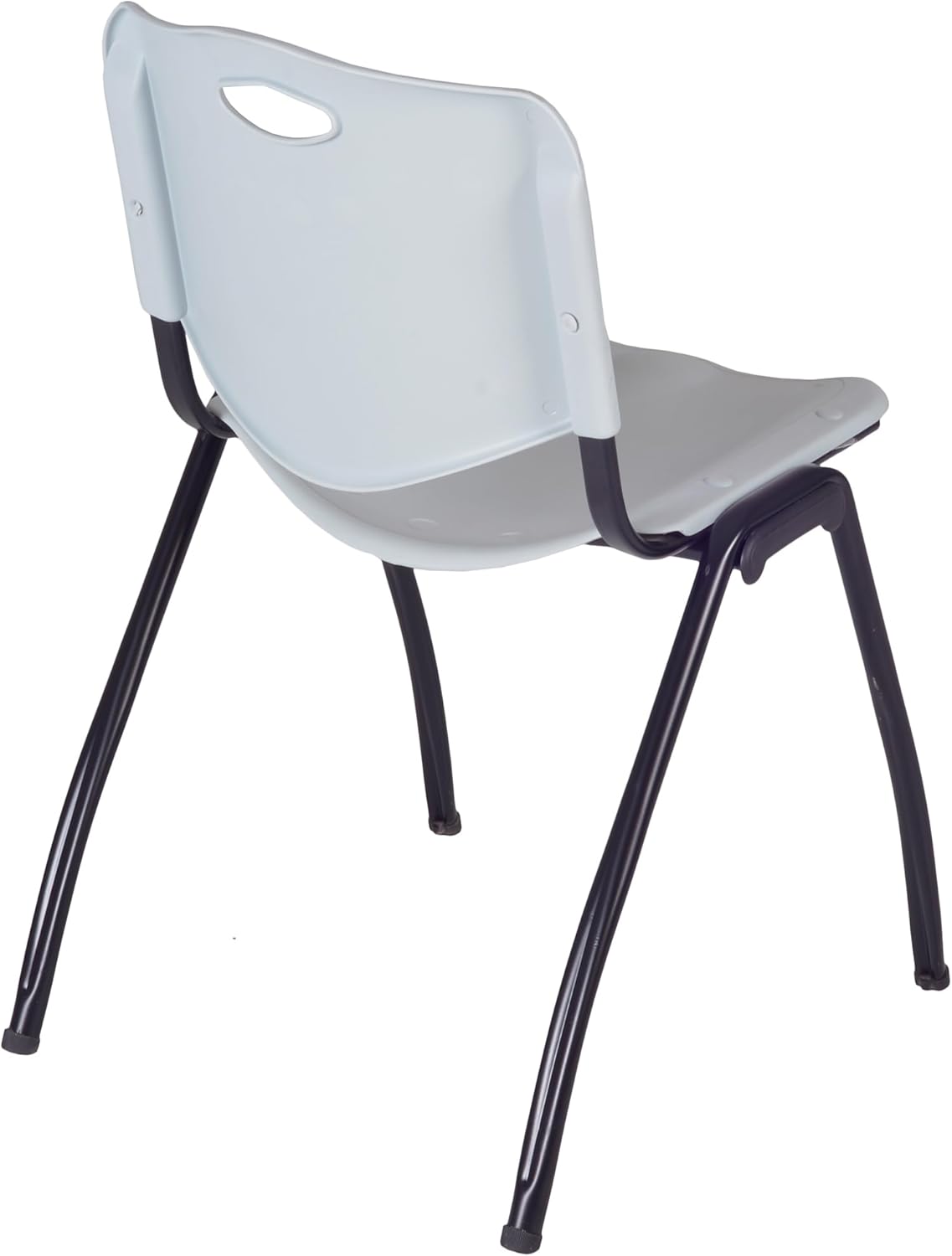 Regency Kobe 36 in. Square X-Base Breakroom Table- Cherry, 4 M Stack Chairs- Grey