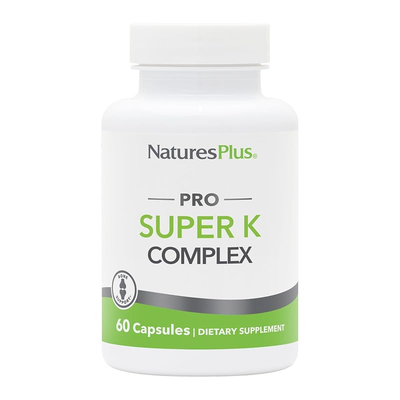 NaturesPlus Complexo de Vitamina K com Vitaminas K1 e K2 - 60 cápsulas