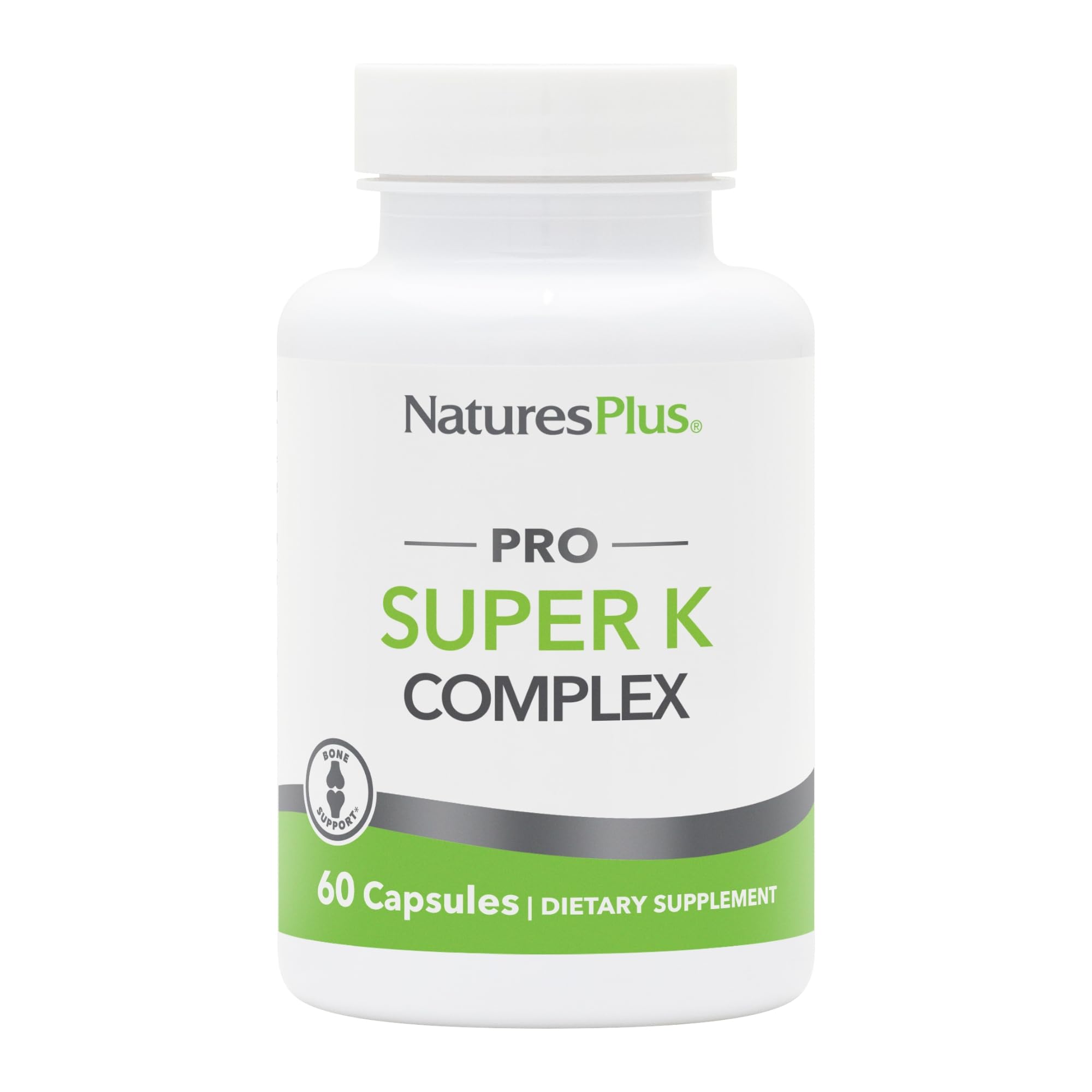 PRO Super K Complex - 60 Capsules - Promotes Healthy Calcium Metabolism - Includes Vitamins K1 & K2 - Non-GMO, Vegan & Gluten Free - 60 Servings