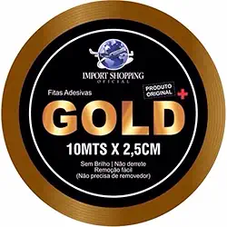 Fita Protese Capilar 10m Larga 2,54cm Amarela Dupla Face Não Derrete