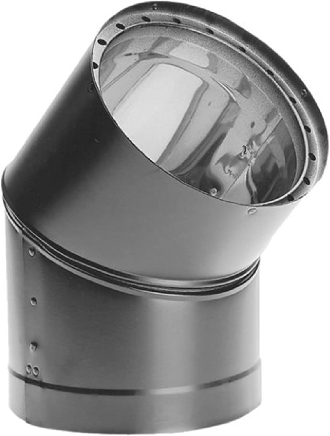 DuraVent 6DVL-E45 DVL Galvanized Steel/Stainless Steel Double Wall Wood Burning Stove 45 Degree Elbow Connector, 6 Inch Diameter