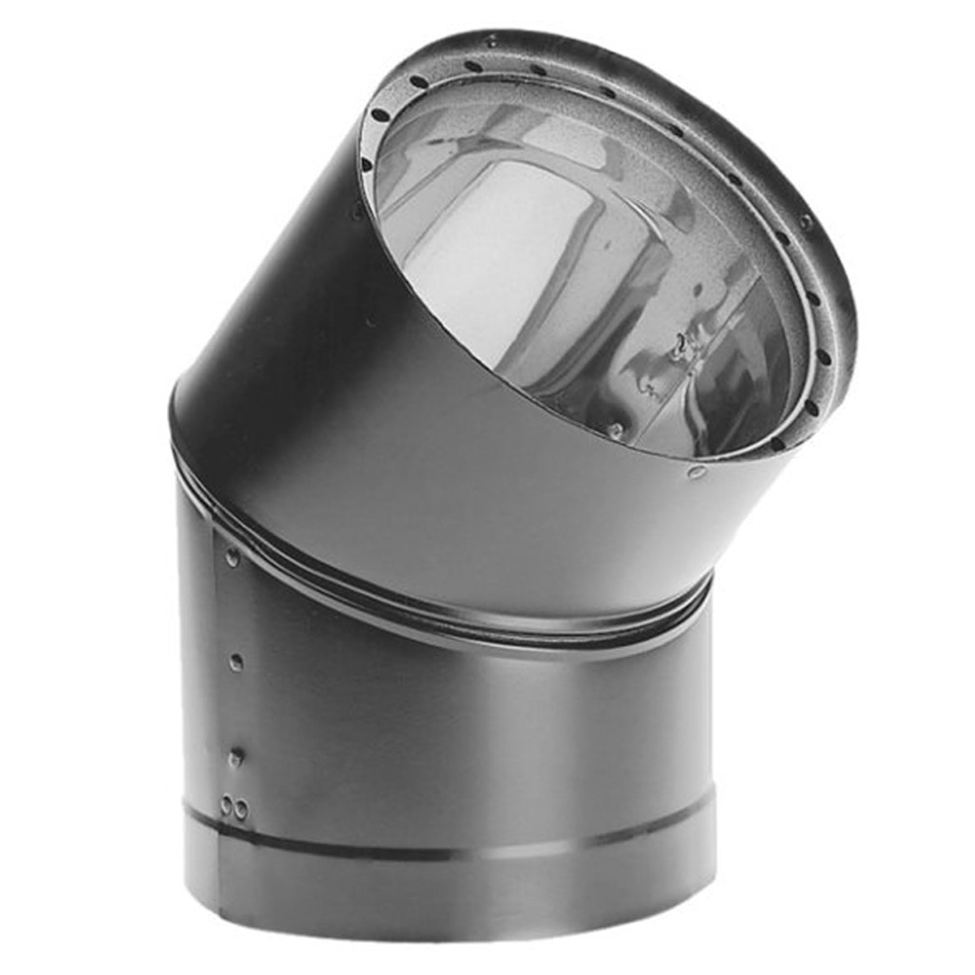 6DVL-E45 DVL Galvanized Steel/Stainless Steel Double Wall Wood Burning Stove 45 Degree Elbow Connector, 6 Inch Diameter