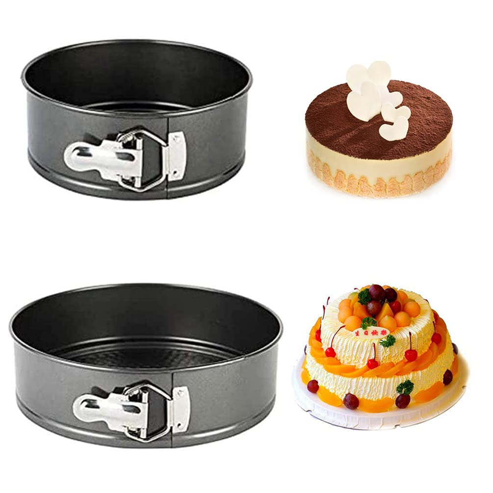 Lot De 2 Mini Moules à Charnière Rond - Petit Moule à Gâteau Noir Pour Cupcakes Et Pâtisserie