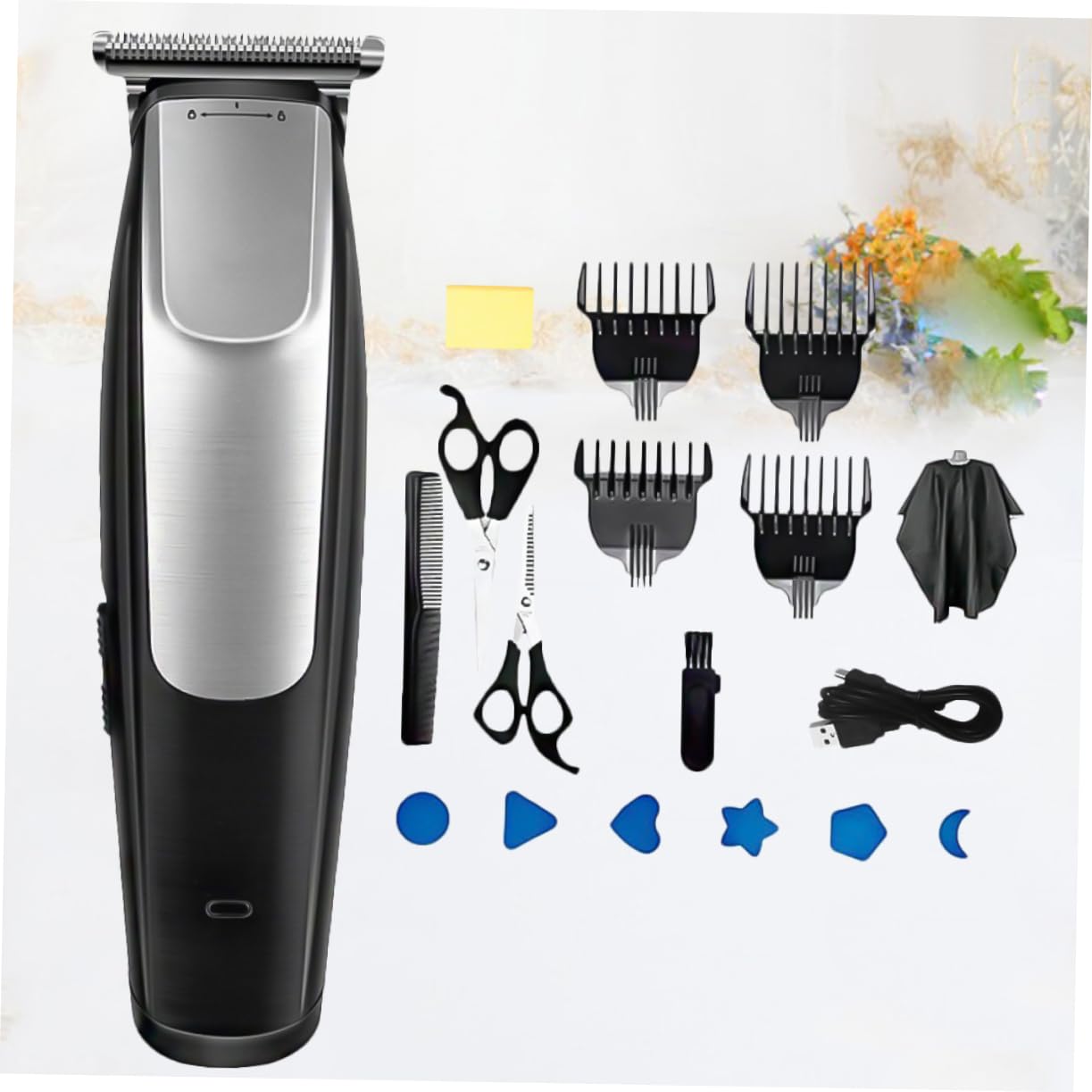 LALAFINA Tagliacapelli Elettrico Ricaricabile USB Pettini Intercambiabili, Macchinetta per Chioma Professionale in Plastica, per Uso Domestico e Parrucchiere