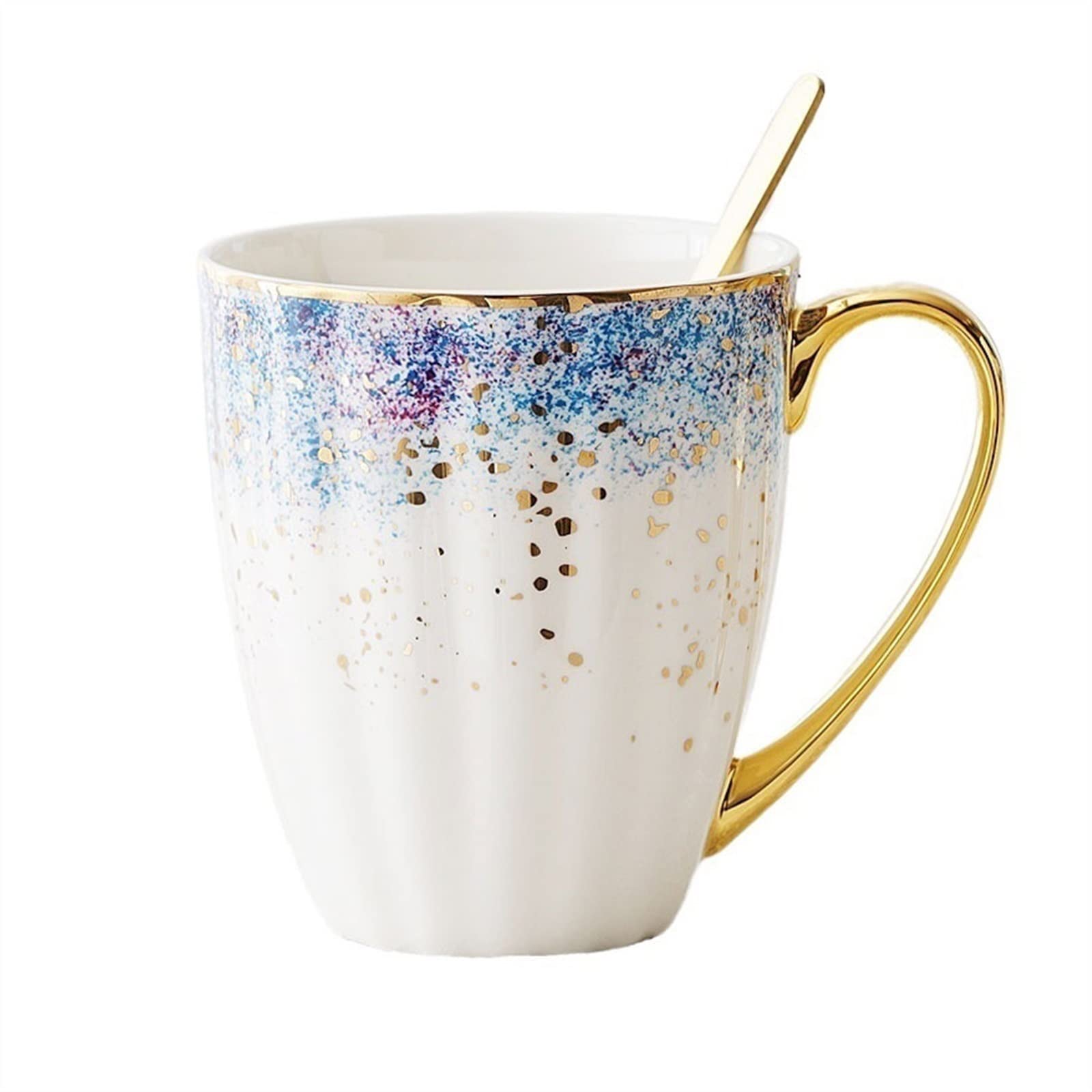 Latte Coffee 400Ml Wykwintny Kubek Do Wody Z Porcelany Kostnej Do Użytku Domowego Z Łyżeczką Filiżanka Do Mleka Na Śniadanie Zestaw Do Kawy
