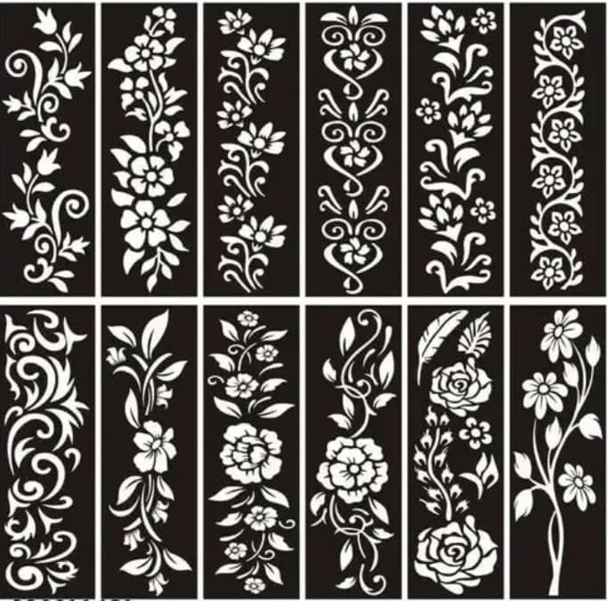 Akkad Temporary Henna Stencil Kit – Mehandi Tattoo Design Stickers for Hand, Face, Finger & Body – Simple Application for Women, Kids & Girls – Use for Eid, School Days, and Karwa Chauth-image-19
