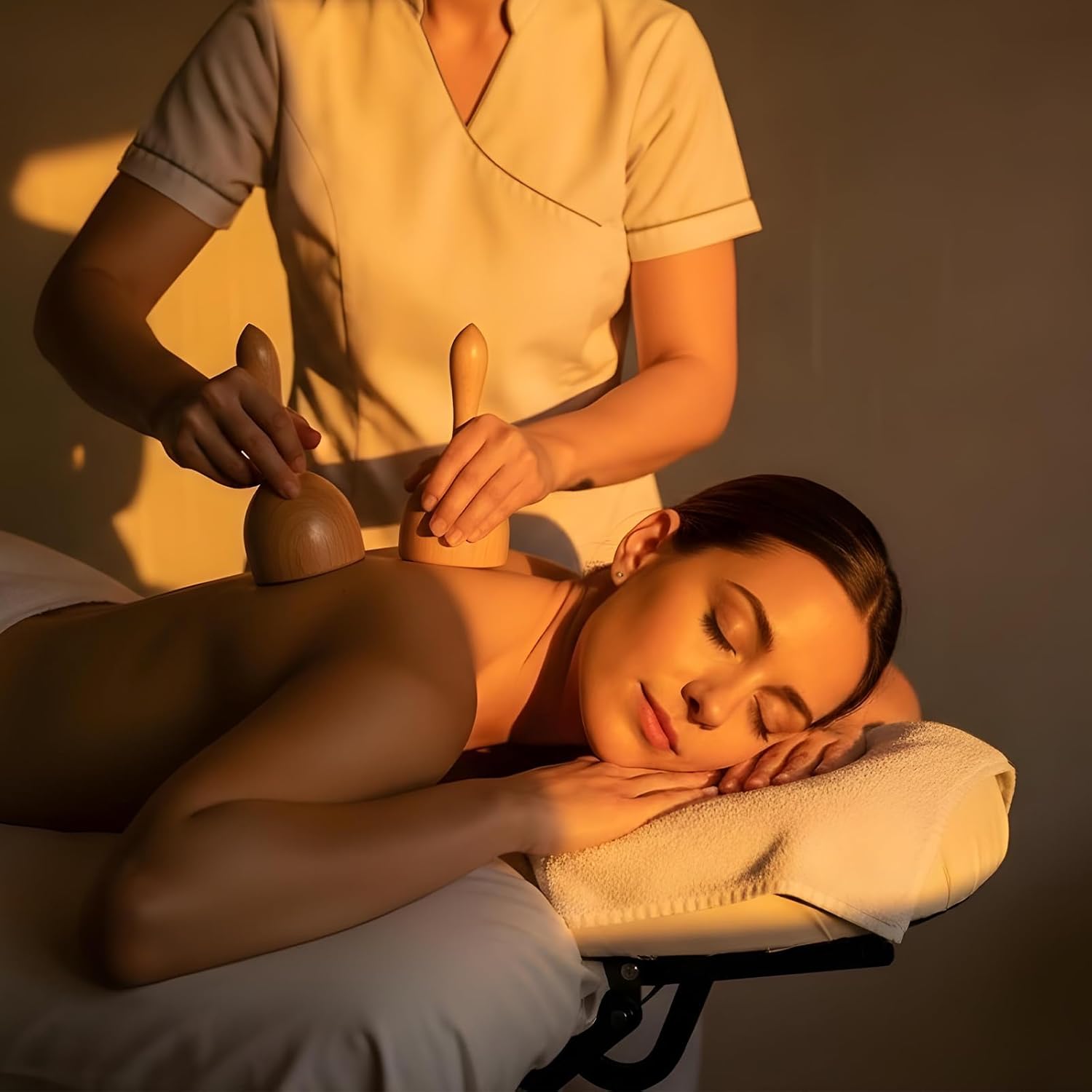 Wooden physical therapy cups, physical therapy massage tools for body shaping lymphatic detoxification, fat reduction, relief of muscle tension and pain, both men and women with wooden massager - Image 6