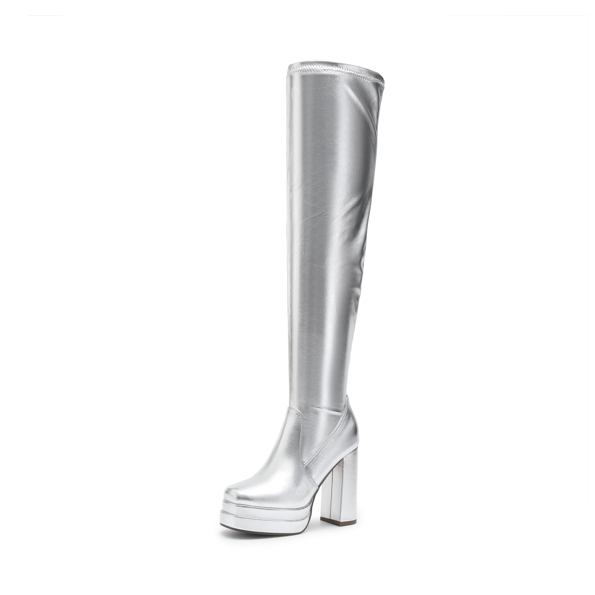 DREAM PAIRS Womens Platform Over The Knee Thigh High Boots Chunky High Heels Square Toe Long Fall Y2K