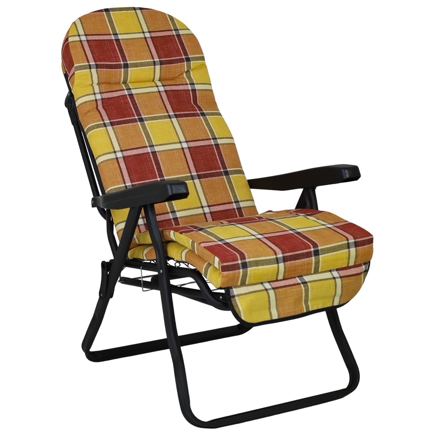 Sdraio Da Giardino Marvin Flock Reclinabile: 6 Posizioni, Cuscino Imbottito 8cm, Giallo/marrone - Foto 9