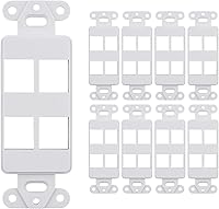 Vista 6 de Paquete de 10 cubiertas de placa de pared de una sola banda, marco rectangular de una sola banda para interruptores, tomas de corriente