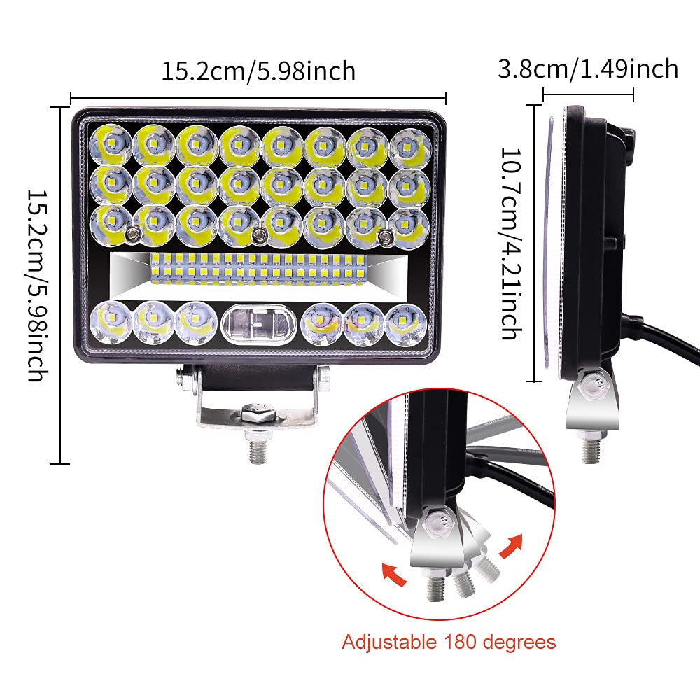 YnGia 1PCS LED Work Light 5 Inch Square LED Driving Work Light - Image 3