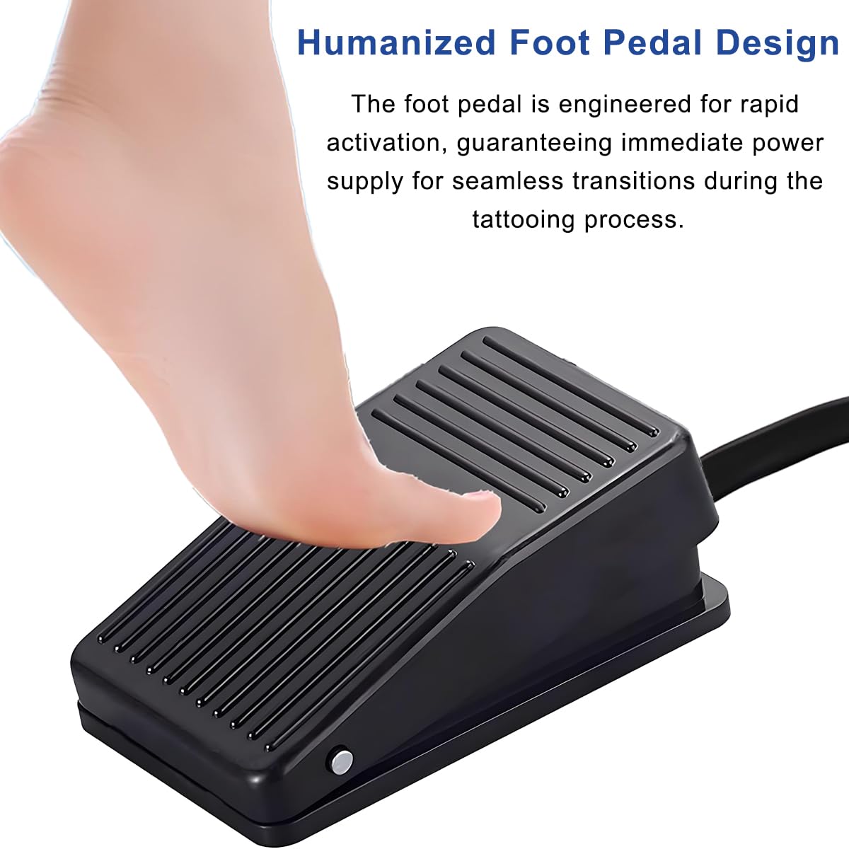 Netz-Fußschalter Tattoo-Fußpedal Schwarzes Tattoo-Fußpedal-Netzteil Slip Control mit 6,35-mm-Stecker, für Tattoos Maschinenpistolen Tattoos Zubehör